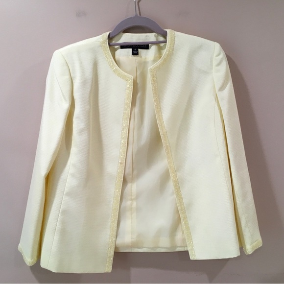 NIPON BOUTIQUE 3 PIECE YELLOW DRESS SUIT WITH SKIRT, TANKTOP & JACKET Size 4 - Picture 13 of 13